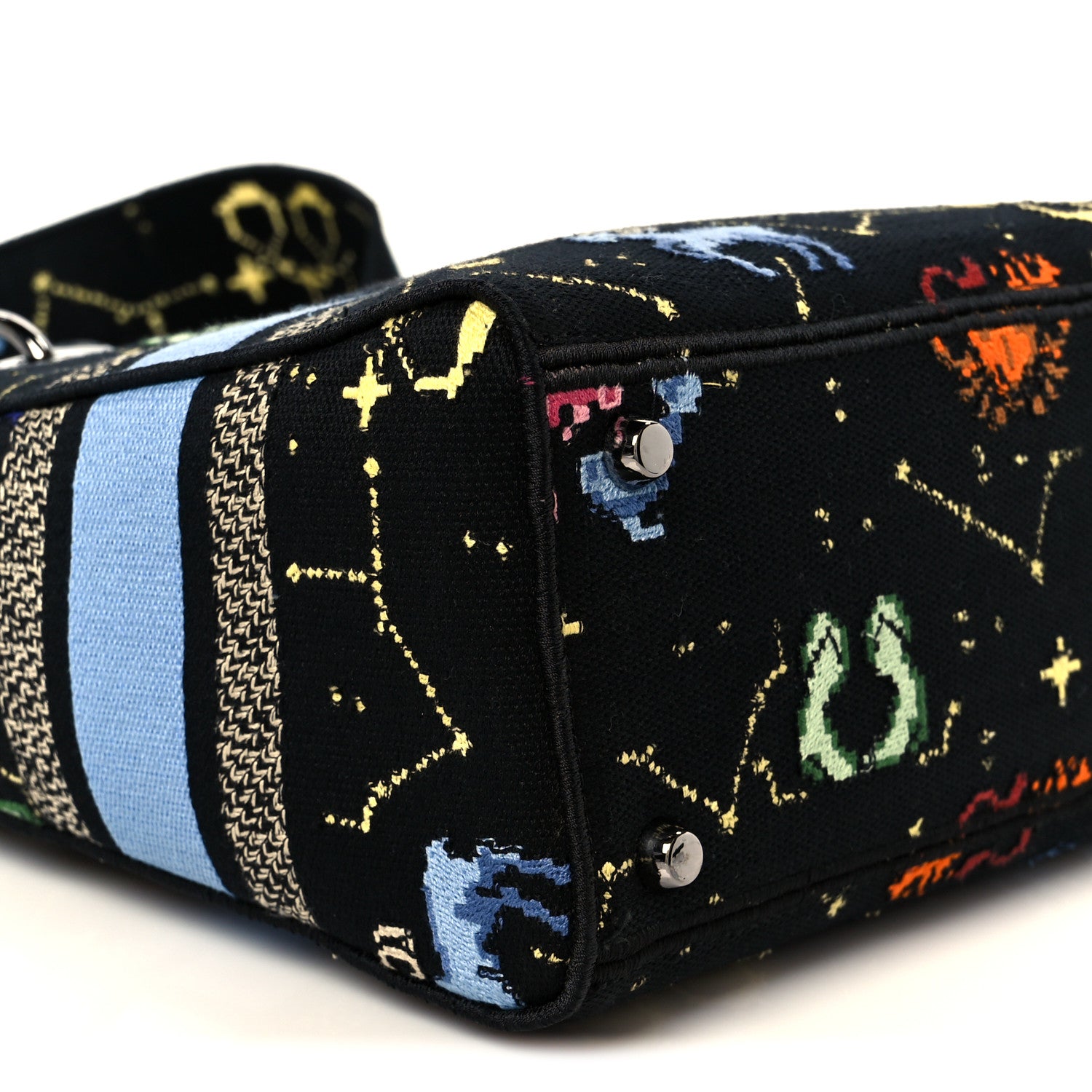 Christian Dior Canvas Pixel Zodiac Embroidered Medium Lady D-Lite Nero Multicolor 9 of 10