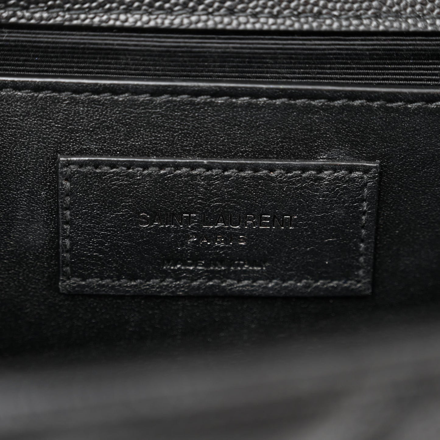 Grain De Poudre Textured Mixed Matelasse Triquilt Medium Monogram Monochrome Satchel Black