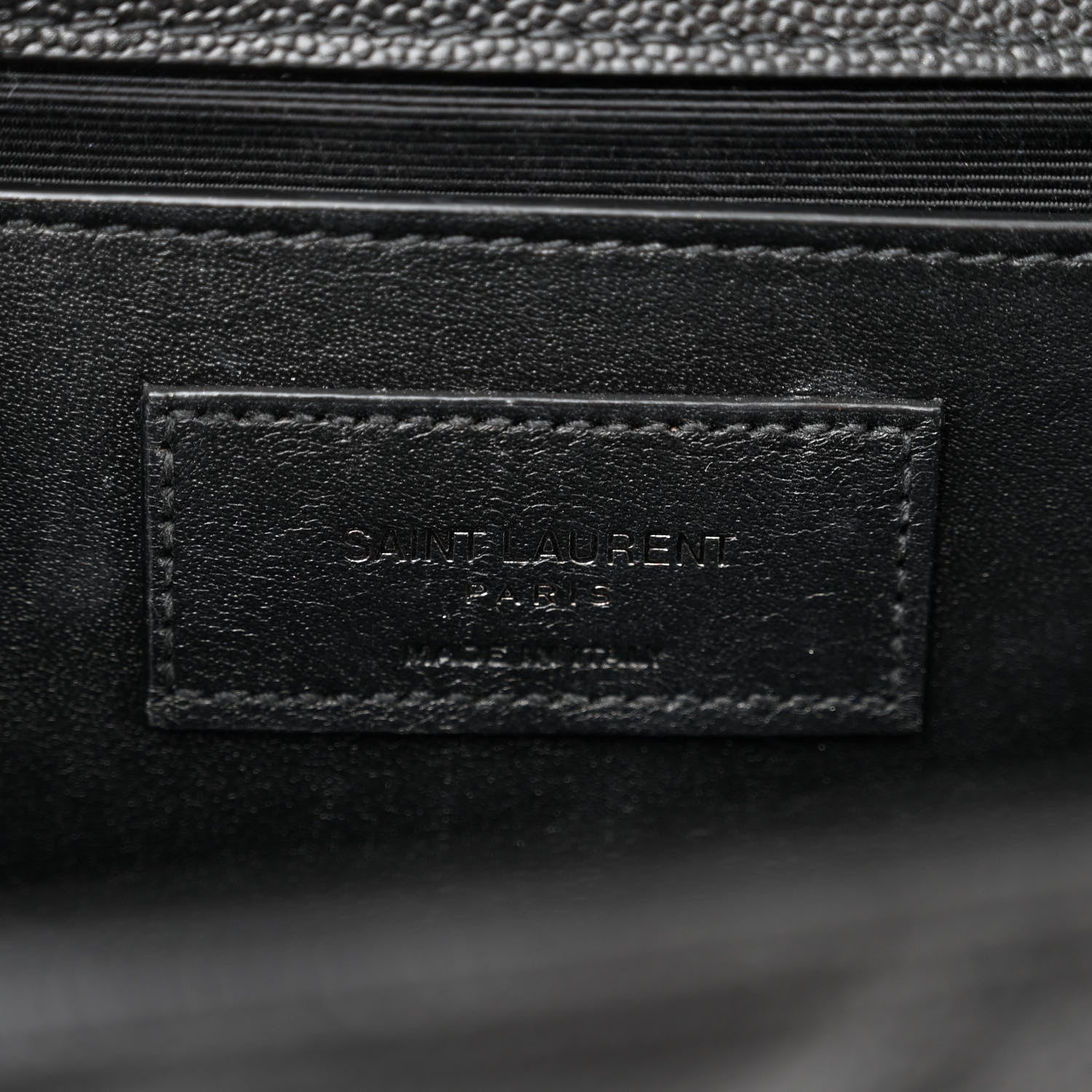 Saint Laurent Grain De Poudre Textured Mixed Matelasse Triquilt Medium Monogram Monochrome Satchel Black 6 of 10