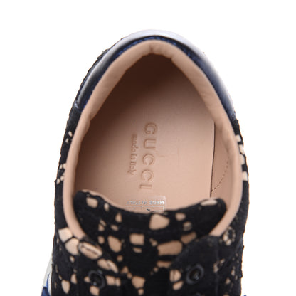 Gucci Lace Crystal Sylvie Web Flower Leaf Womens Ace Sneakers 34.5 Black Tan Beige 8 of 10