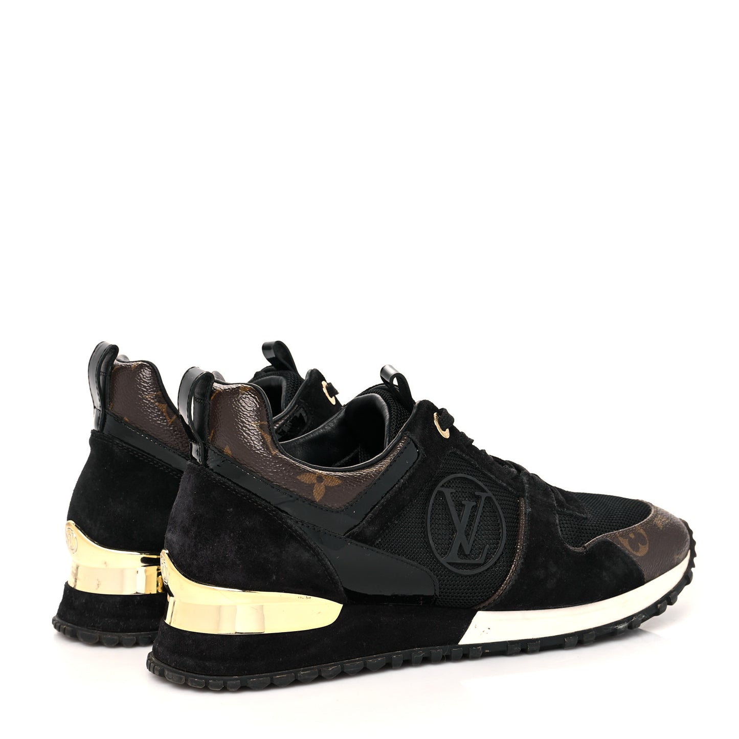 Suede Monogram Run Away Sneakers 36.5 Black