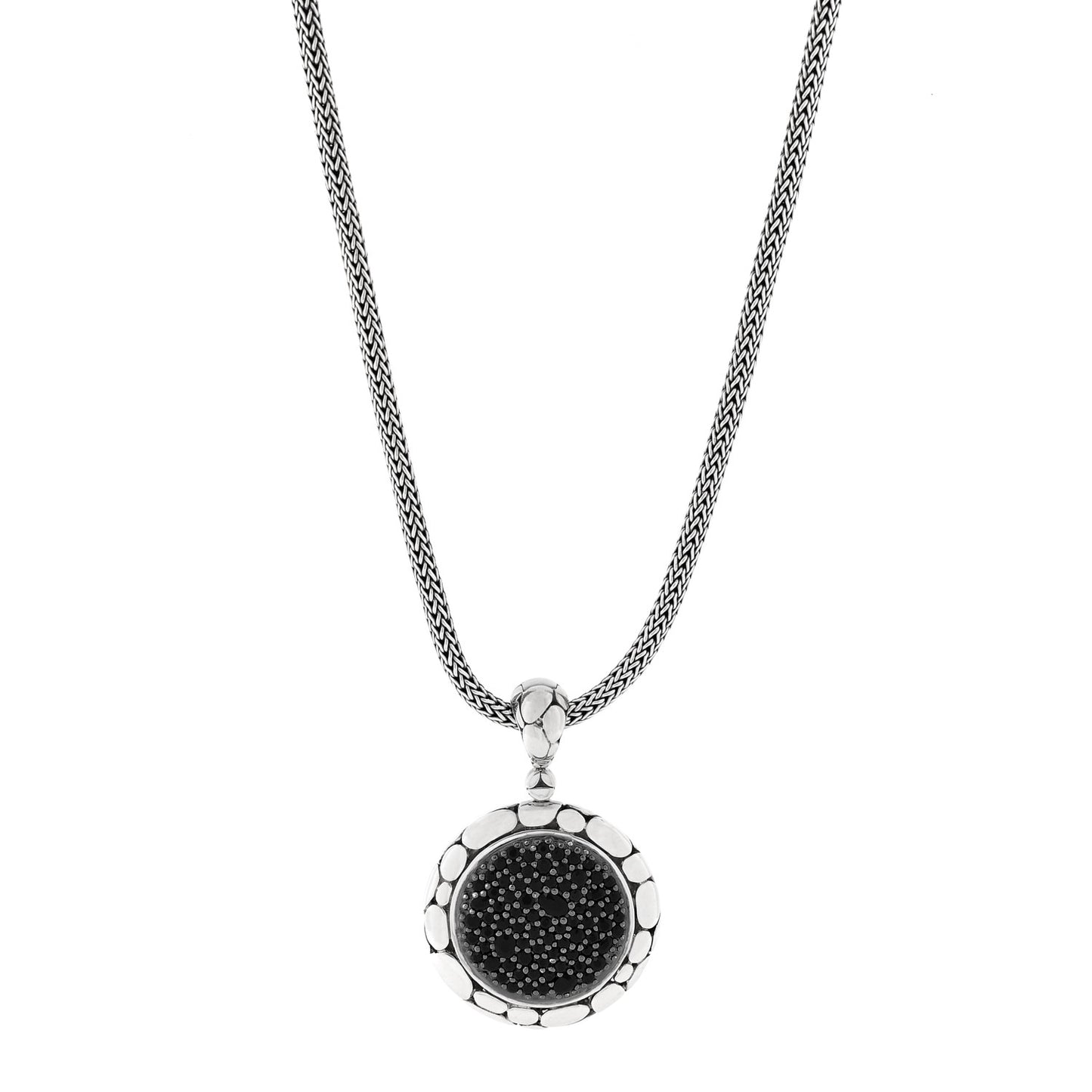 Sterling Silver Black Sapphire Kali Lavafire Pendant Necklace