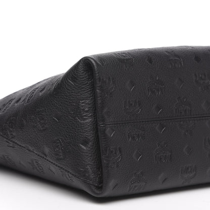 MCM Calfskin Ottomar Monogram Medium Klara Shopper Tote Black 7 of 8