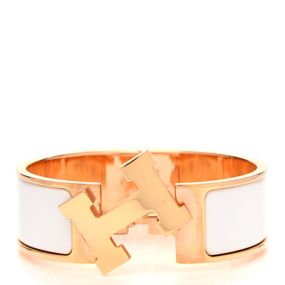 Hermes Enamel Wide Clic Clac H Bracelet PM White 5 of 5