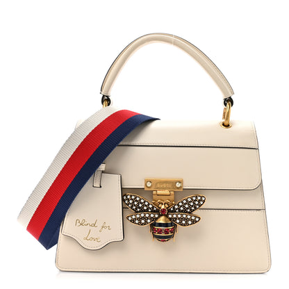 Gucci Calfskin Sylvie Web Small Queen Margaret Top Handle Bag White 1 of 15