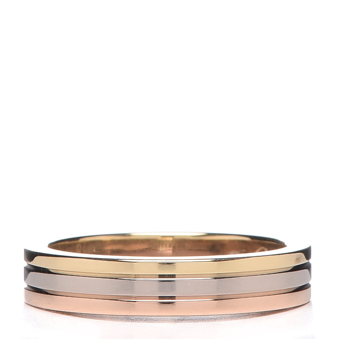18K Pink White Yellow Gold 3.5mm Vendome Louis Cartier Wedding Band Ring 45 3.25