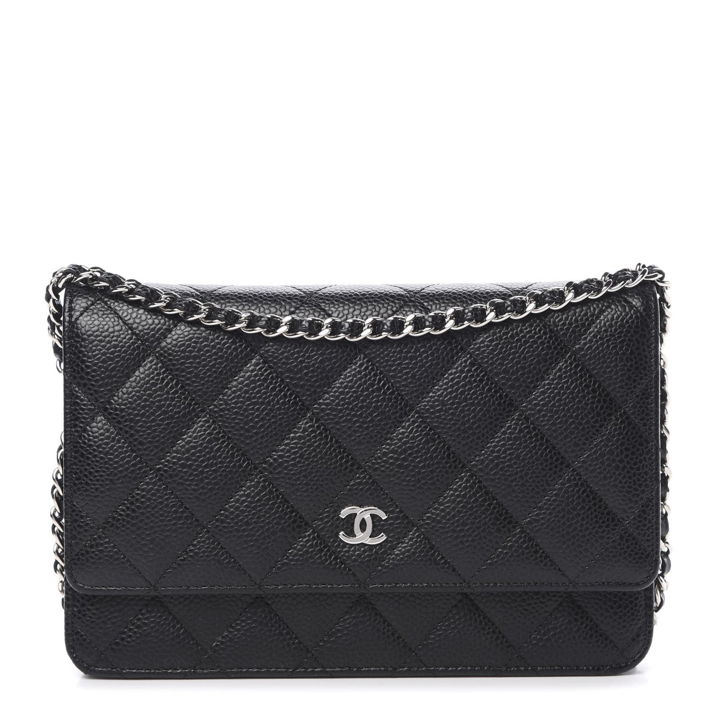 Caviar Quilted Wallet On Chain WOC Black