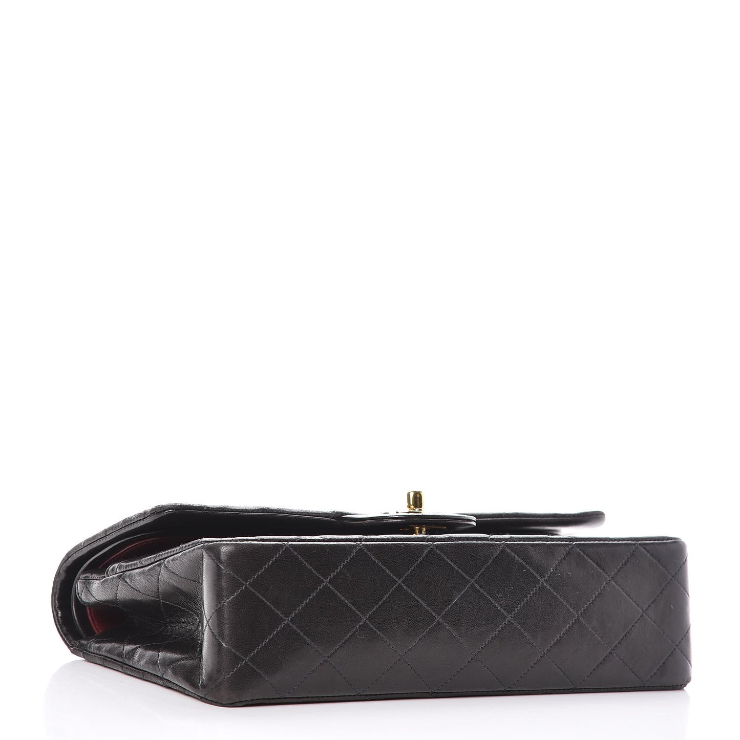Lambskin Quilted Medium Double Flap Black
