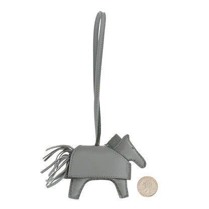 Hermes Milo Lambskin Studded Grigri Rodeo Robeo Rock Horse Bag Charm PM Gris Pantin 2 of 5