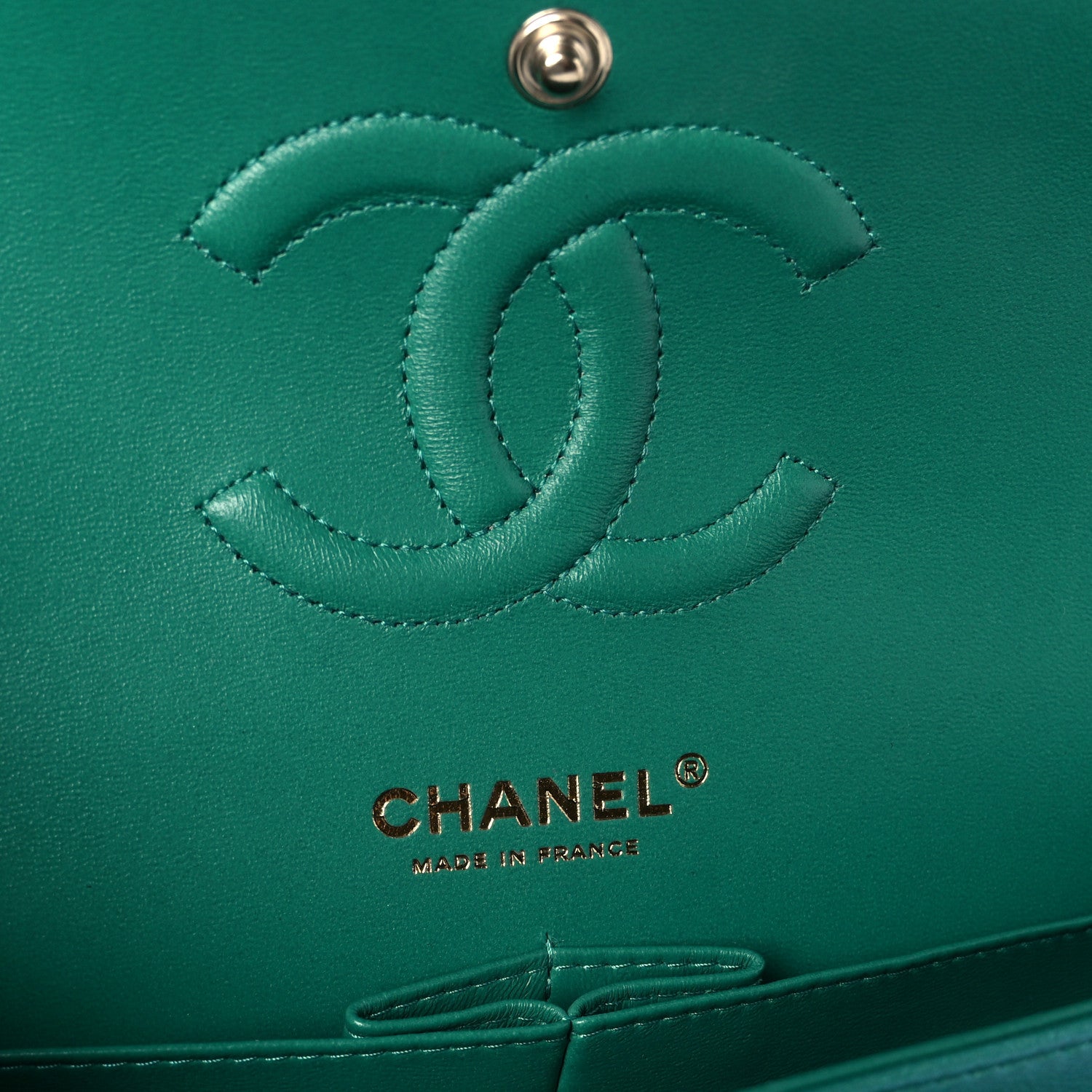 Chanel Iridescent Caviar Quilted Medium Double Flap Green 6 of 12