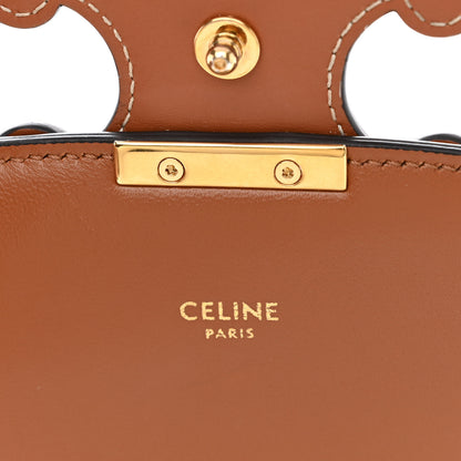 Celine Textile Natural Calfskin Teen Triomphe Tan White 6 of 13
