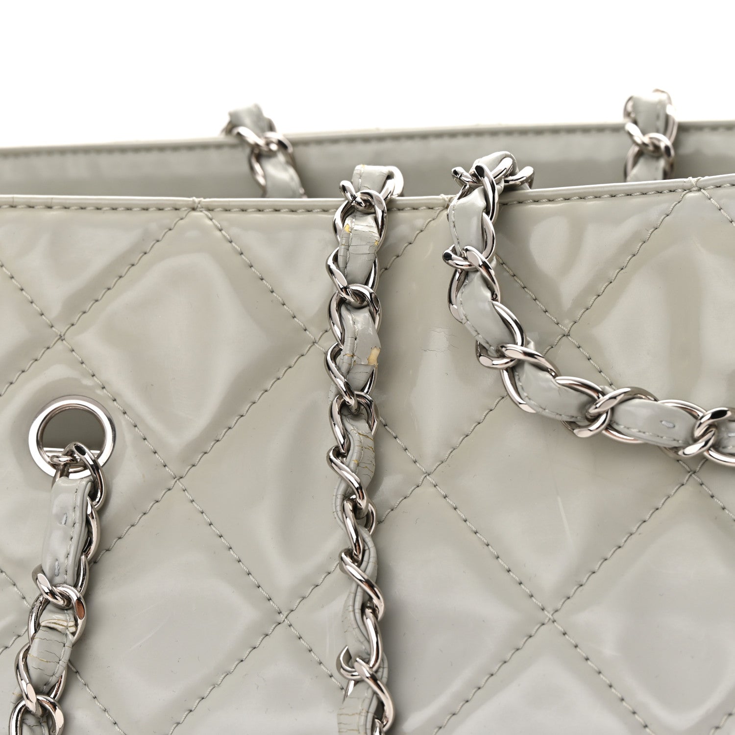 Chanel Vinyl Quilted Large In The Business Tote Light Grey 17 of 20