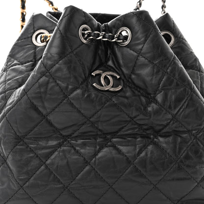 Chanel Aged Calfskin Quilted Gabrielle Backpack Black 8 of 15