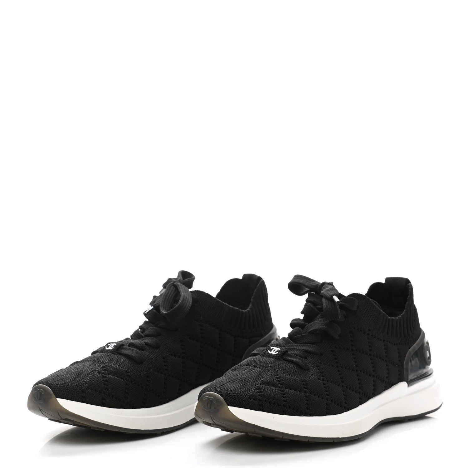 Chanel Fabric Logo Sneakers 38 Black 3 of 7