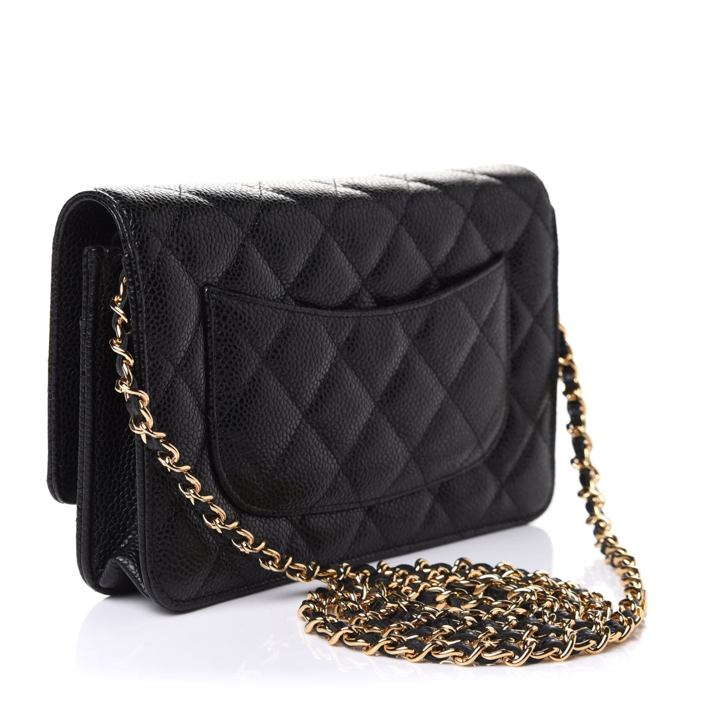 Caviar Quilted Wallet On Chain WOC Black