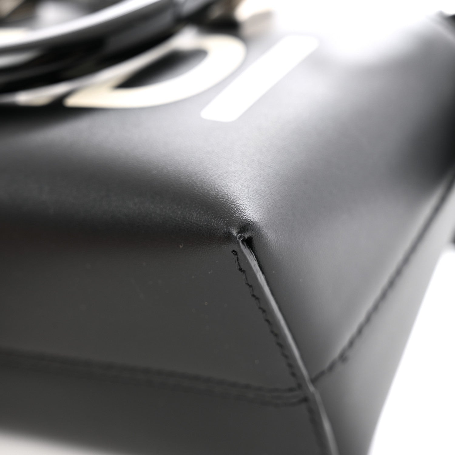 Fendi Vitello King Plexiglass Logo Embossed Mini By The Way Top Handle Boston Bag Black White 12 of 12