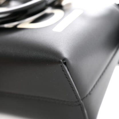 Fendi Vitello King Plexiglass Logo Embossed Mini By The Way Top Handle Boston Bag Black White 12 of 12