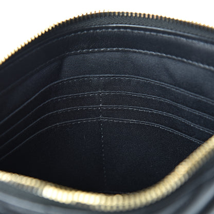 Saint Laurent Calfskin Matelasse Chevron Monogram A5 Wristlet Black 9 of 9