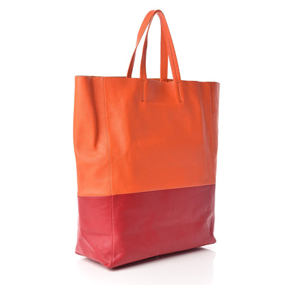 Celine Lambskin Vertical Bi-Cabas Orange Magenta 3 of 11