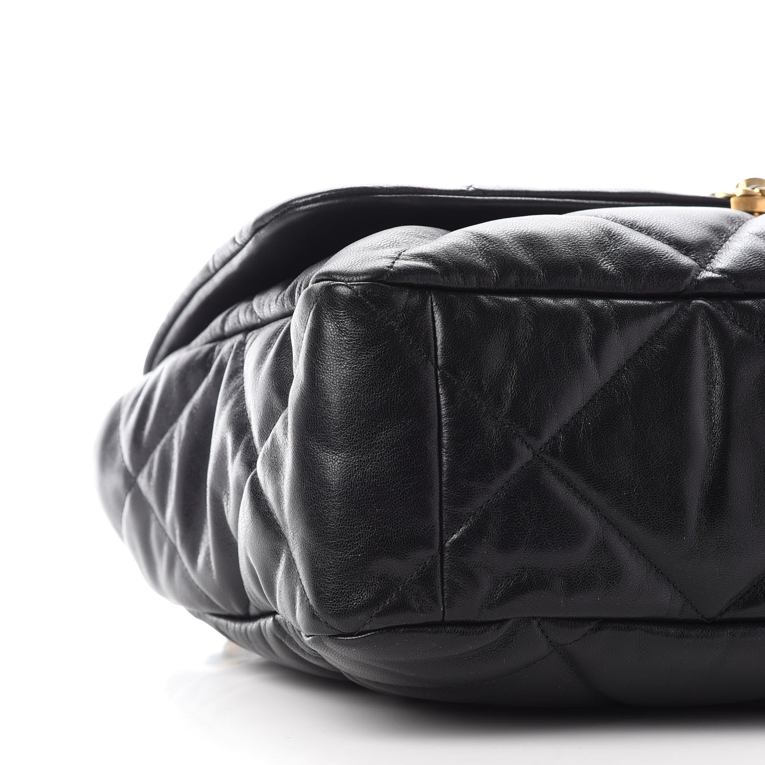 Chanel Shiny Goatskin Quilted Maxi Chanel 19 Flap Black 8 of 9