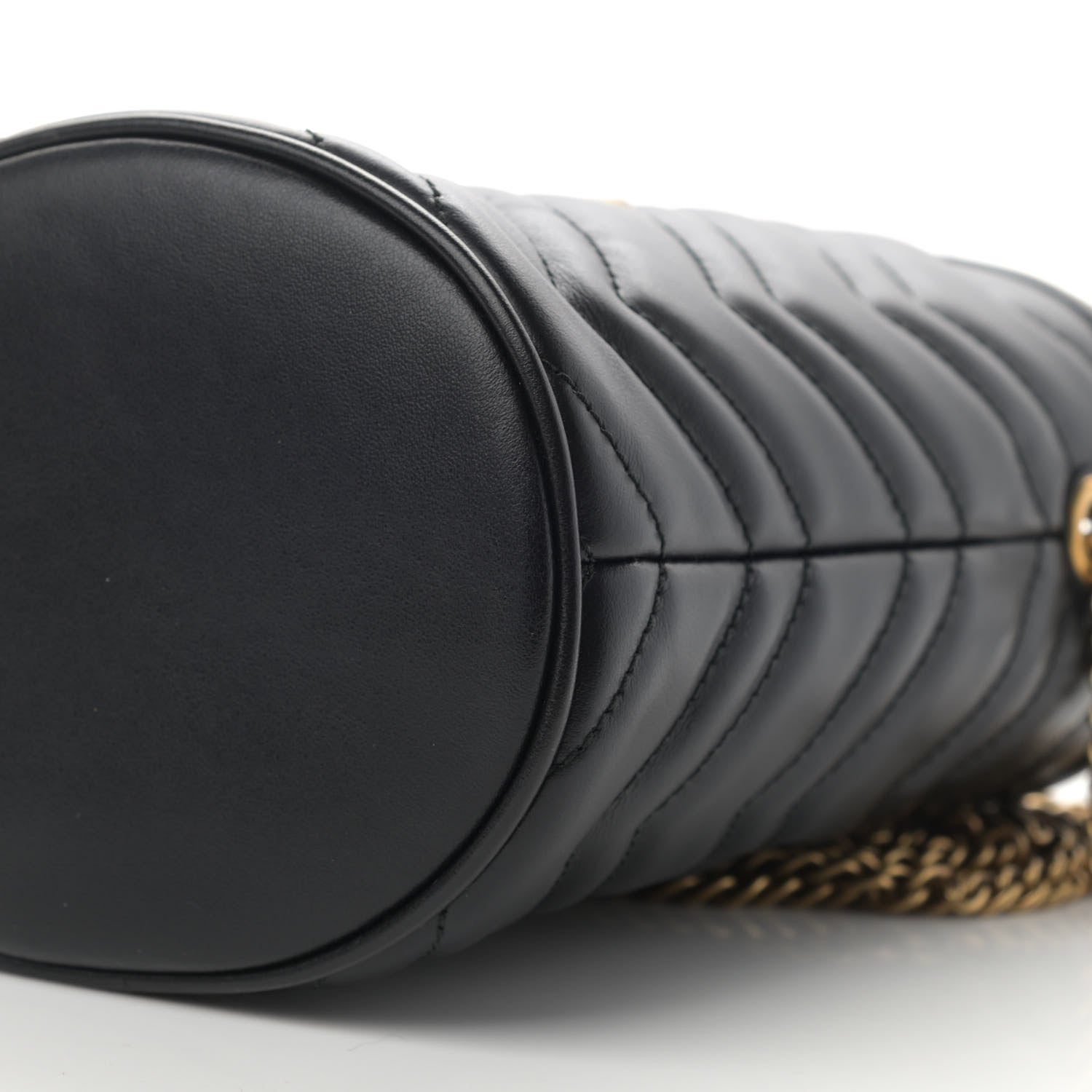 Gucci Calfskin Matelasse Mini GG Marmont 2.0 Bucket Bag Black 10 of 12