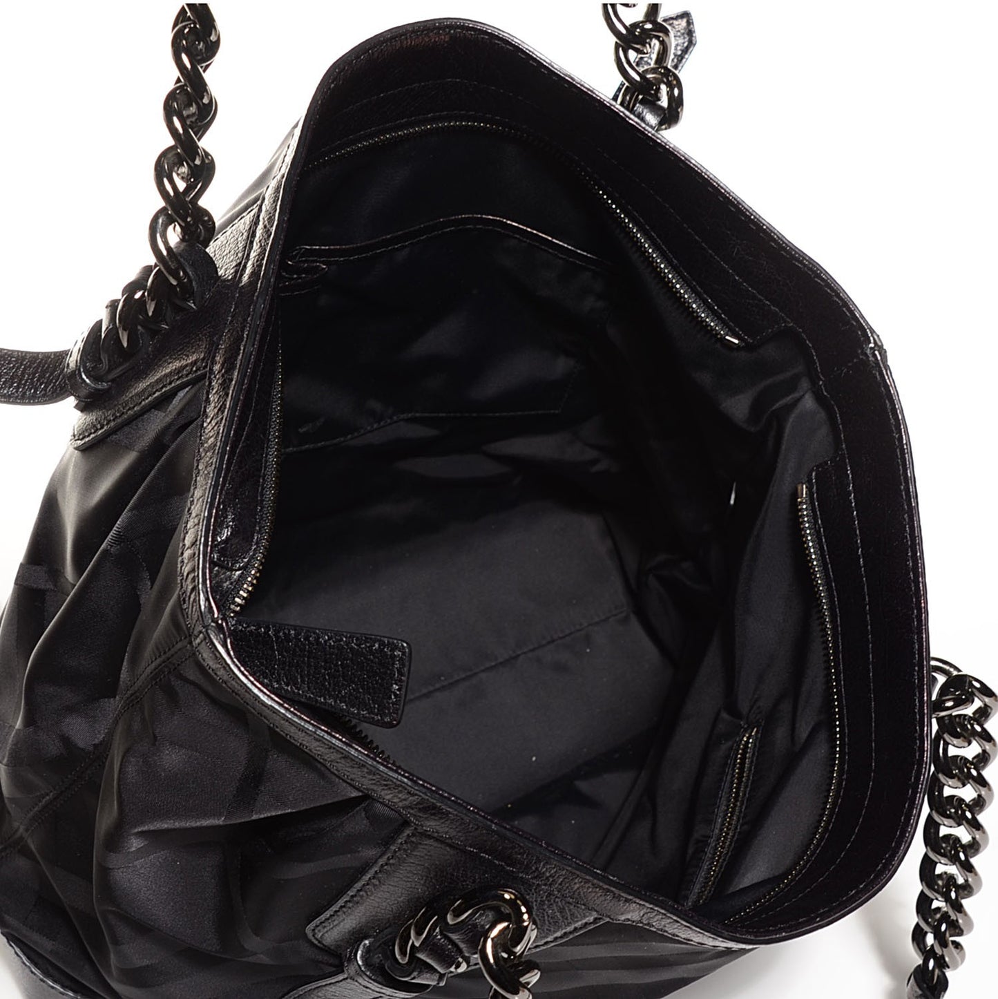 Nylon Tonal Check Torbitt Tote Black