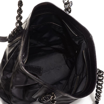 Burberry Nylon Tonal Check Torbitt Tote Black 5 of 8