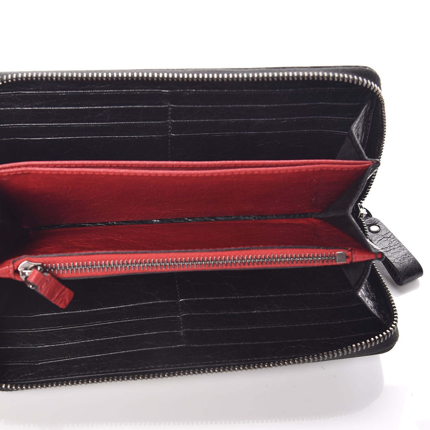 Valentino Garavani Craquele Nappa Rockstud Spike Zip Around Wallet Black 5 of 9