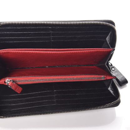 Valentino Garavani Craquele Nappa Rockstud Spike Zip Around Wallet Black 5 of 9