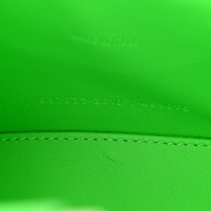 Balenciaga Shiny Calfskin Crocodile Embossed Hourglass Top Handle Bag XS Fluo Green 8 of 12