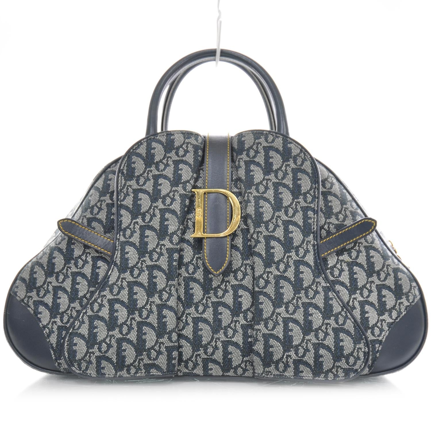 Christian Dior Monogram Saddle Bowler Tote Navy 1 of 10