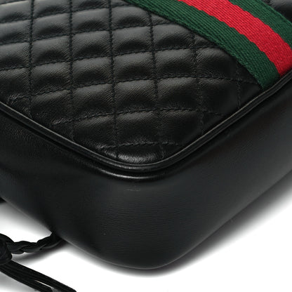 Gucci Calfskin Trapuntata Web Mini GG Shoulder Bag Black 8 of 9