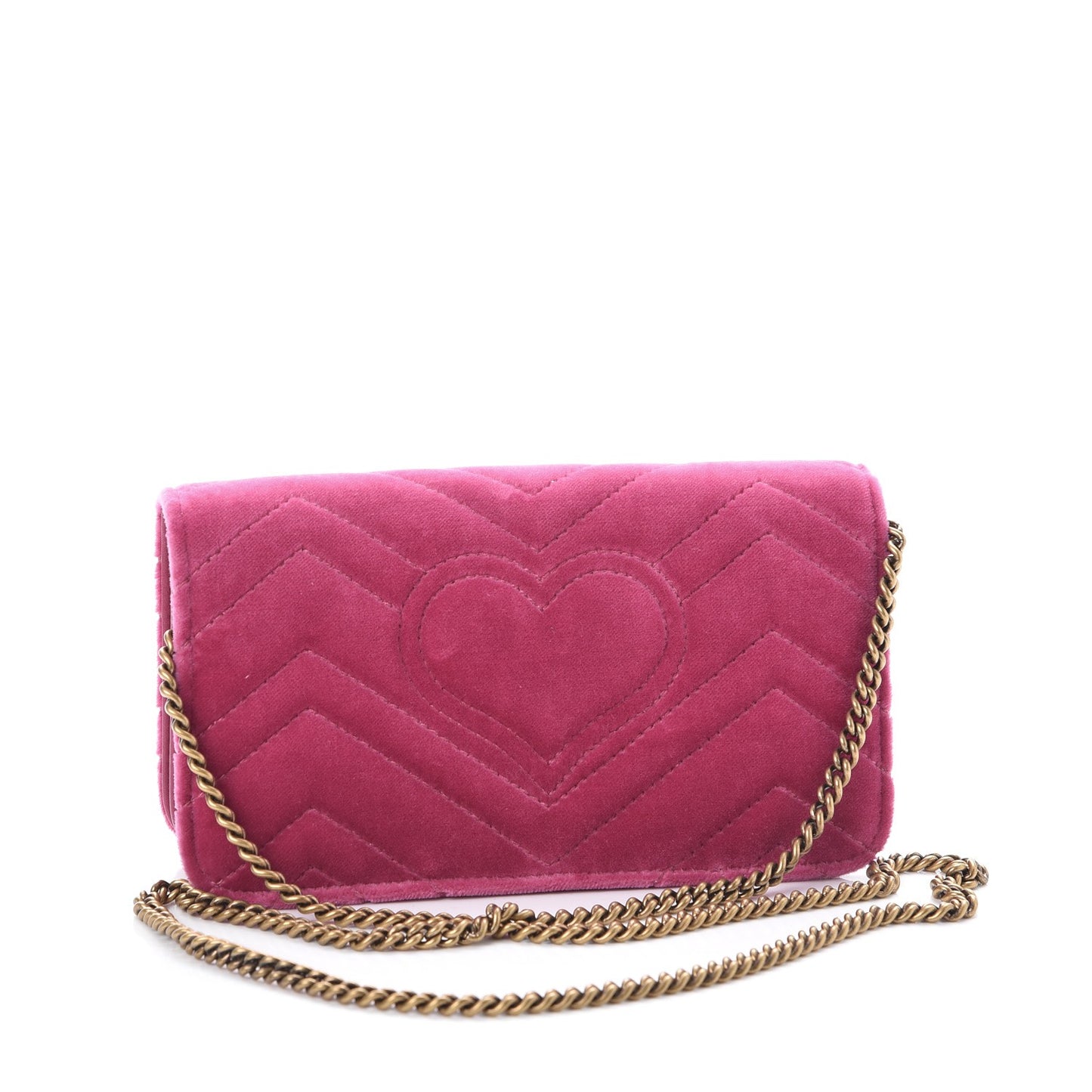 Velvet Matelasse Love Embroidered GG Marmont Mini Bag Light Raspberry Rose