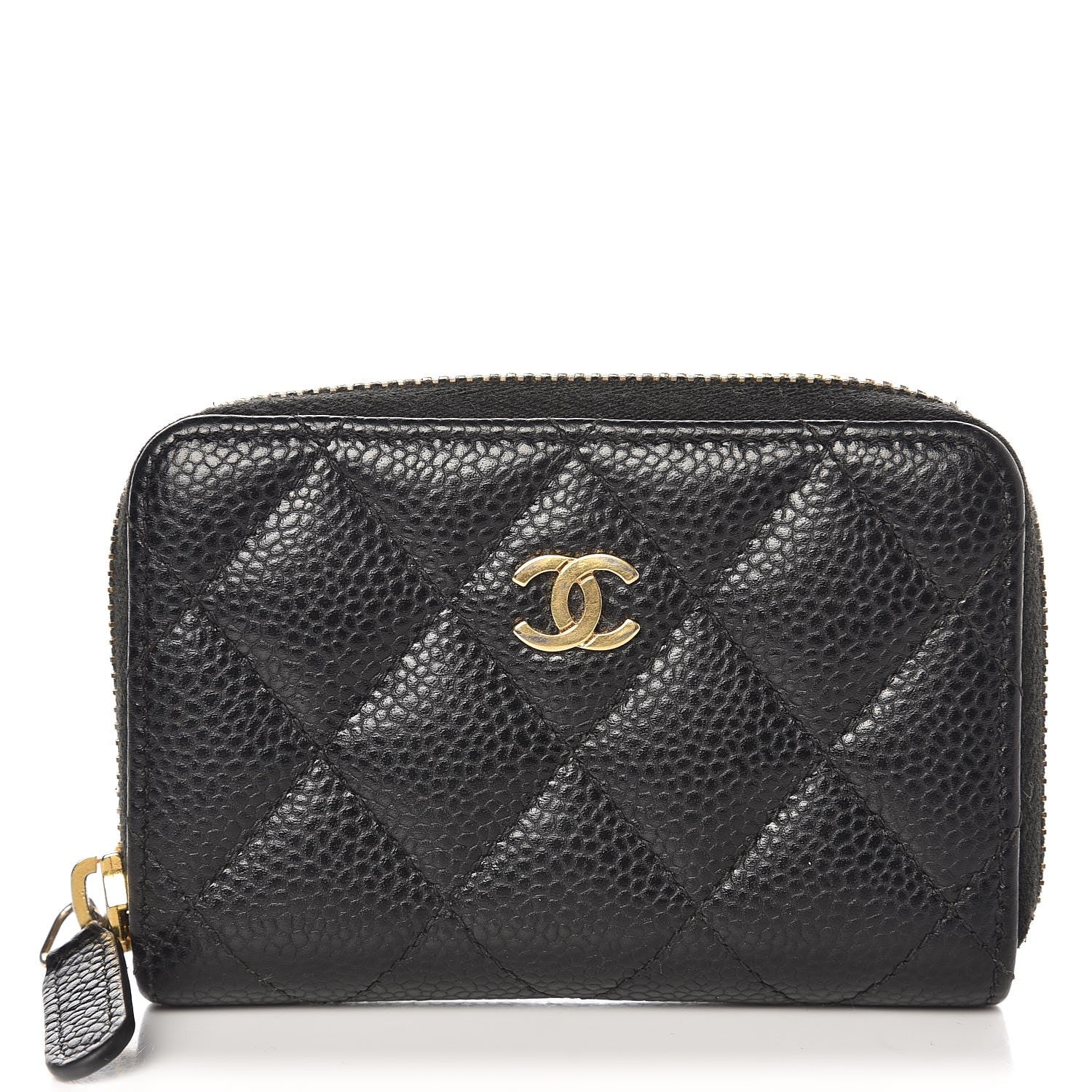 Chanel Caviar Quilted Zip Coin Purse Black 1 of 21