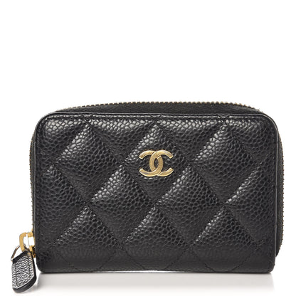 Chanel Caviar Quilted Zip Coin Purse Black 1 of 21