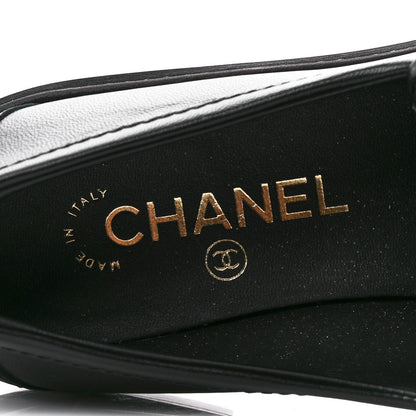 Chanel Lambskin Quilted CC Turnlock Loafers 37.5 Black 7 of 8