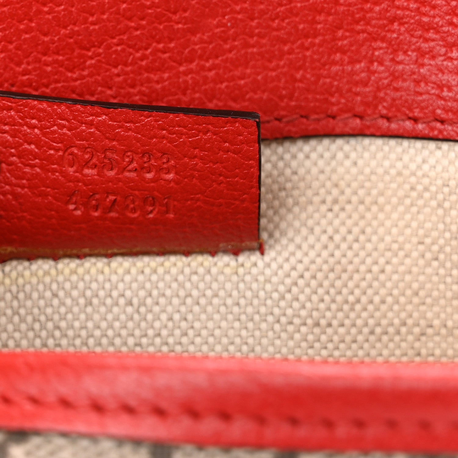 Gucci GG Supreme Monogram Apple Interlocking G Belt Bag Beige Multicolor Lobster Red 7 of 10