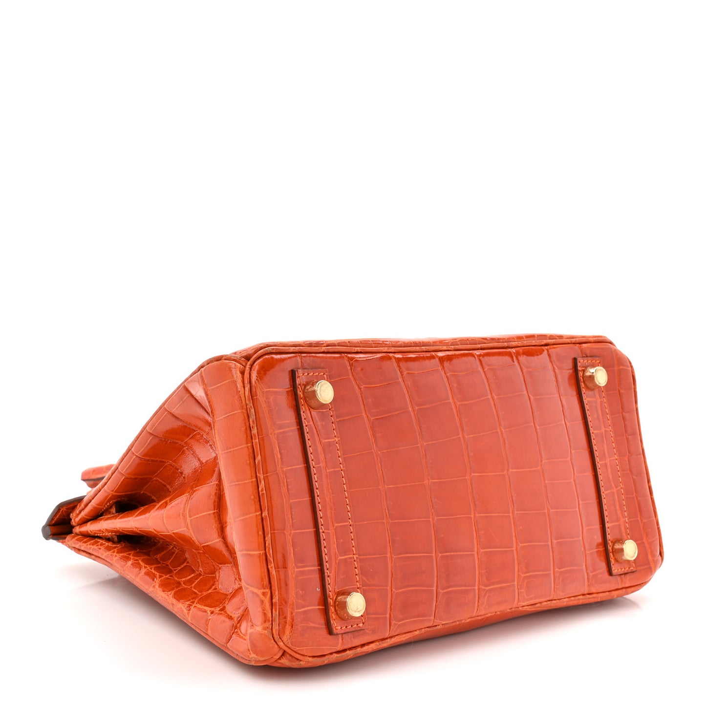 Shiny Niloticus Crocodile Birkin 25 Orange