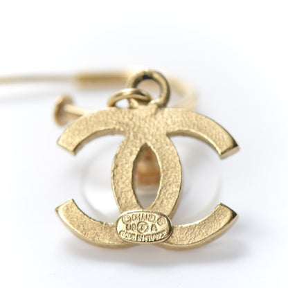 Chanel Pearl CC Dangle Earrings Light Gold 4 of 4