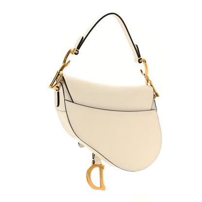 Christian Dior Grained Calfskin Mini Saddle Bag White 3 of 8