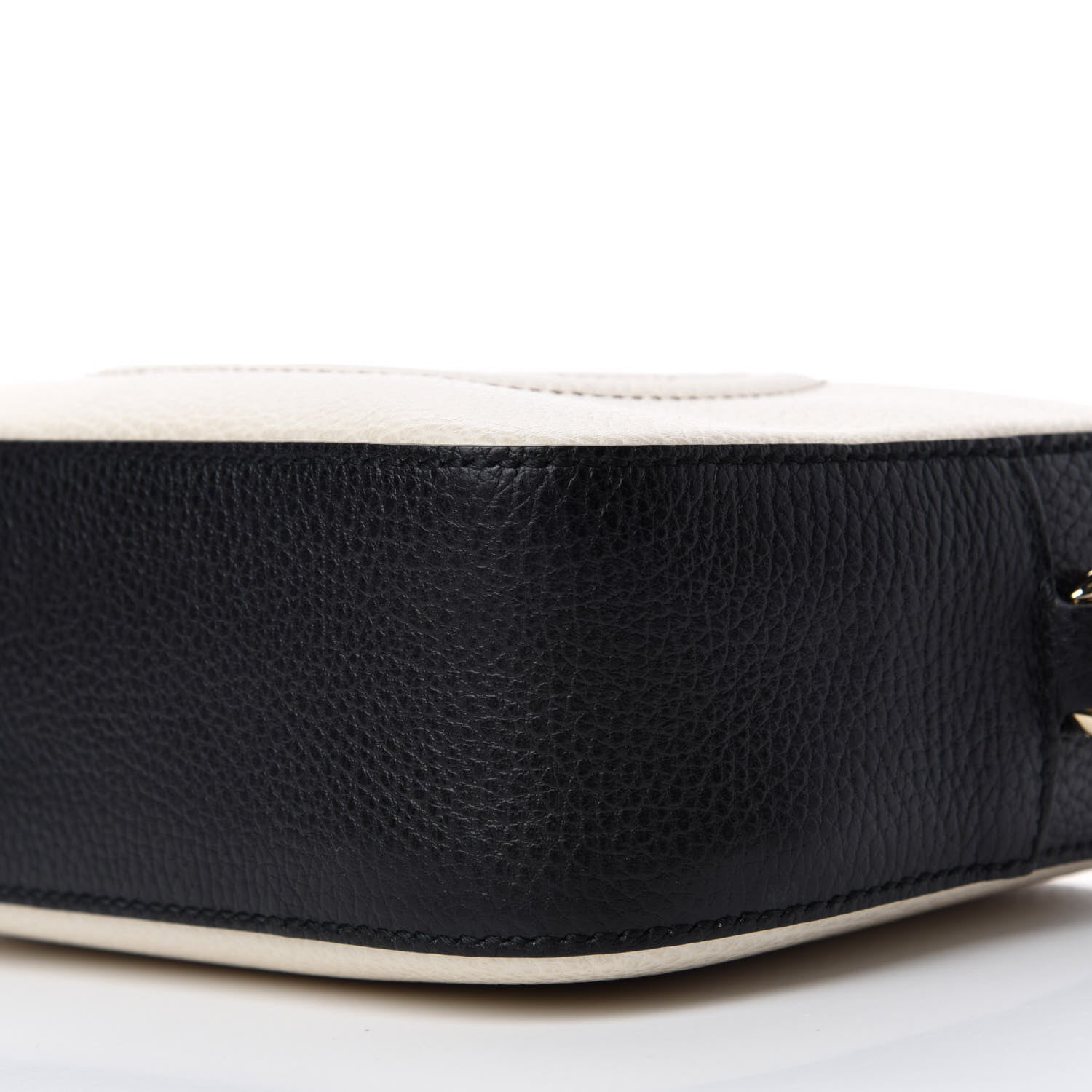 Gucci Dollar Calfskin Bi-Color Small Soho Disco Bag Mystic White Black 7 of 10