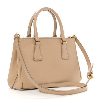 Prada Saffiano Lux Mini Galleria Double Zip Tote Sabbia 3 of 14