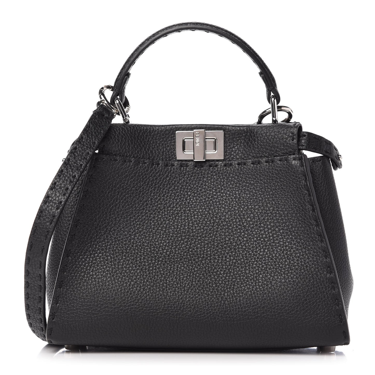 Cuoio Romano Selleria Bi-Color Mini Peekaboo Iconic Satchel Black Mou