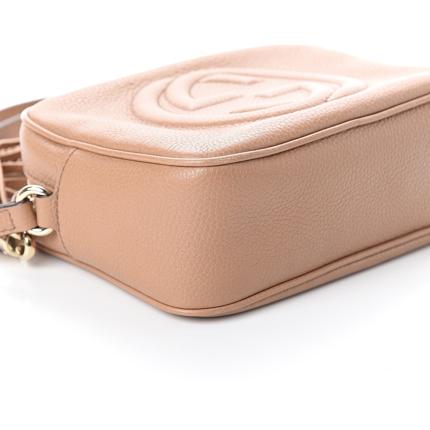 Pebbled Calfskin Small Soho Disco Bag Rose Beige
