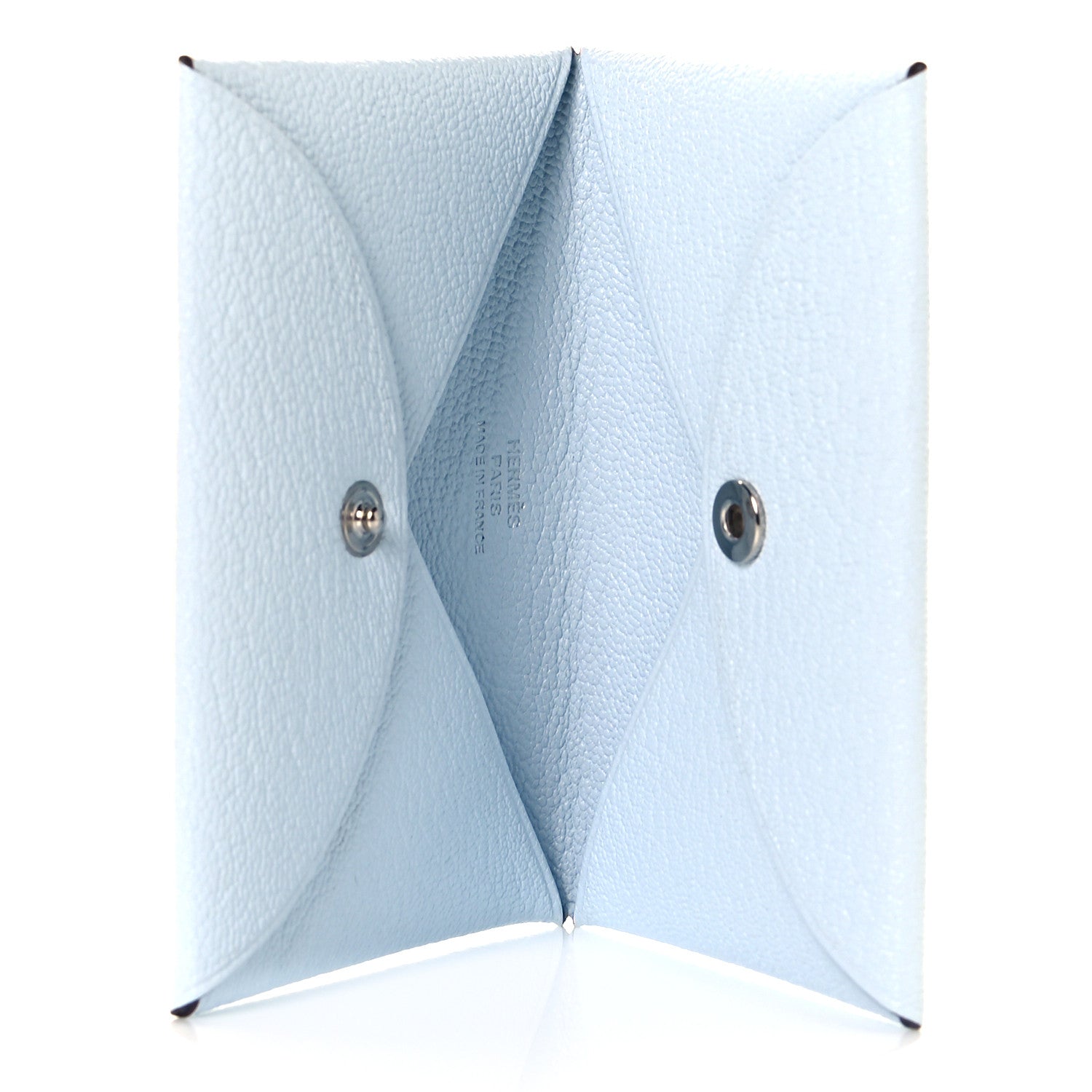 Hermes Chevre Mysore Calvi Card Case Bleu Brume 4 of 8