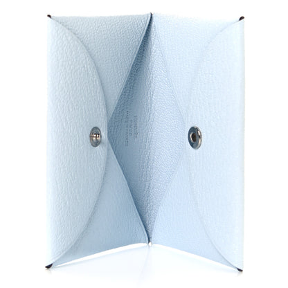 Hermes Chevre Mysore Calvi Card Case Bleu Brume 4 of 8