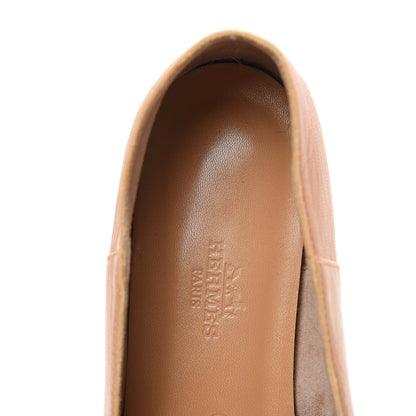 Hermes Supple Goatskin Womens Time Loafers 37 Havane 7 of 11
