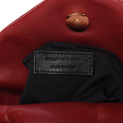 Saint Laurent Lambskin Quilted Small Loulou Puffer Monogram Chain Satchel Opyum Red 9 of 10