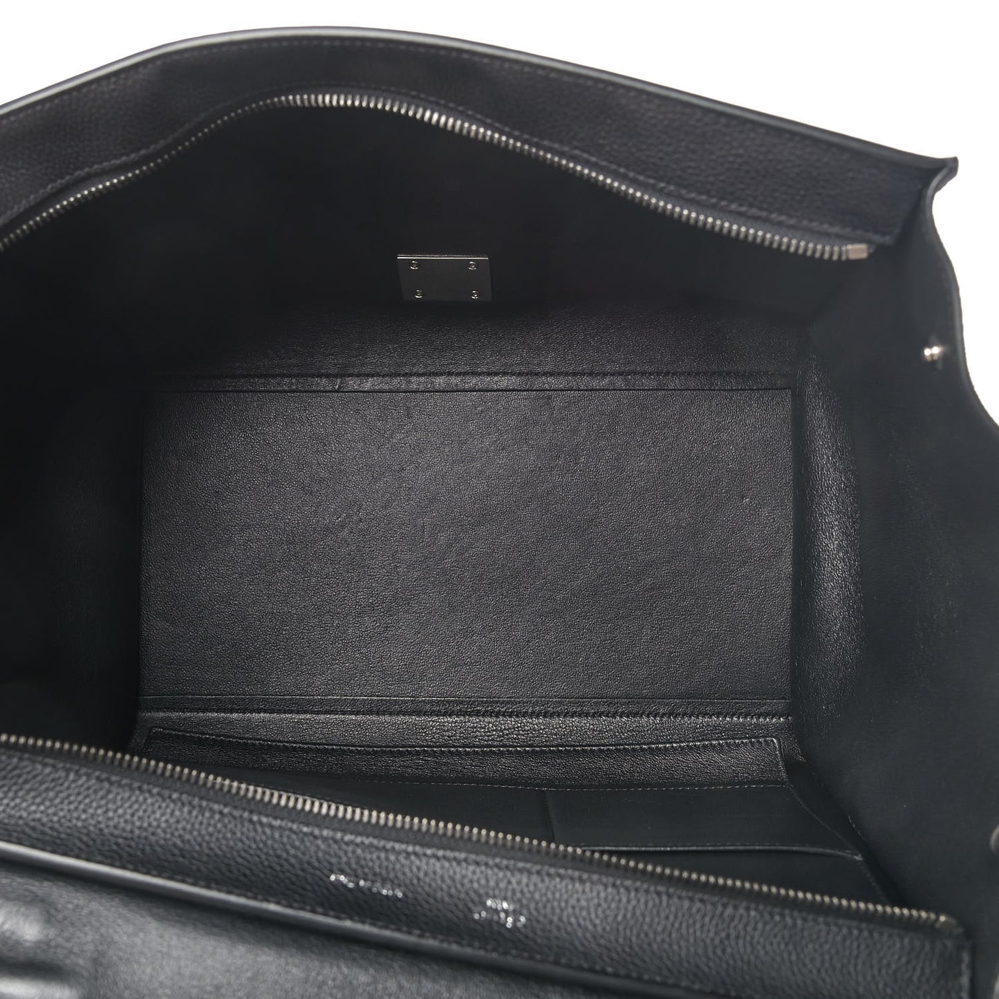 Drummed Calfskin Suede Small Trapeze Black