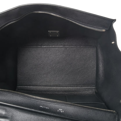 Celine Drummed Calfskin Suede Small Trapeze Black 4 of 7